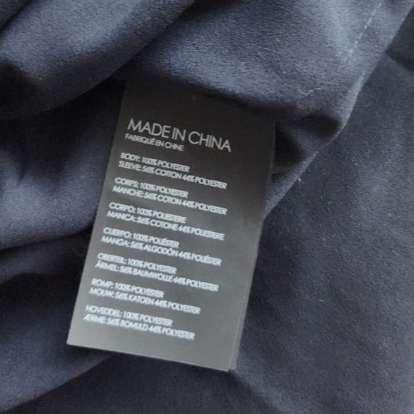 Club Monaco Navy Blue Lace Sleeve Blouse - Picture 9 of 13